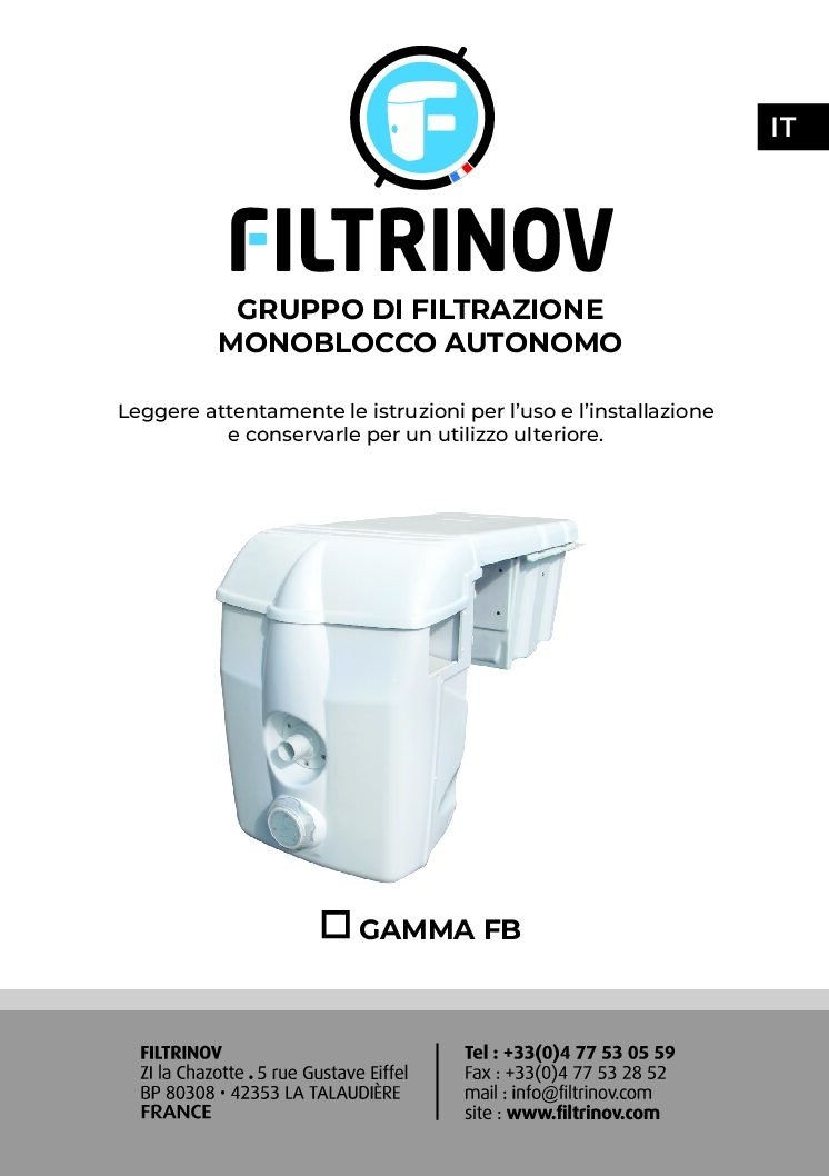 FB12.PC LED B MONOBLOCCO FILTRANTE FILTRINOV con proiettore led bianco e telecomando - immagine 2