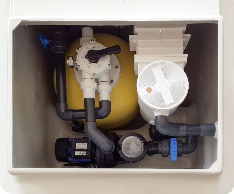 MURO FILTRANTE APOLLO altezza cm 120, completo di skimmer filtro a sabbia da 9mc-/h e pompa. - immagine 6