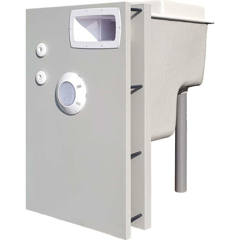 MURO FILTRANTE APOLLO altezza cm 120, completo di skimmer filtro a sabbia da 9mc-/h e pompa.
