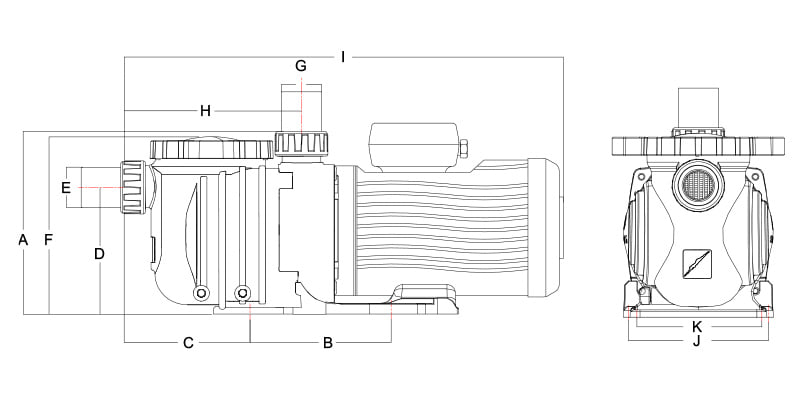 POMPA DI CIRCOLAZIONE PISCINA AMBRA 100 con prefiltro da 17 mc/h monofase - immagine 3